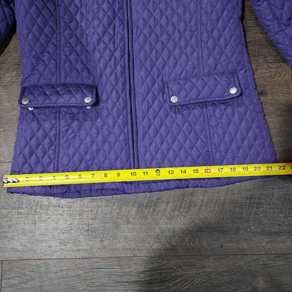 Jane Ashley Women's Quilted Coat, Size Medium Jacket Purple - Picture 11 of 16